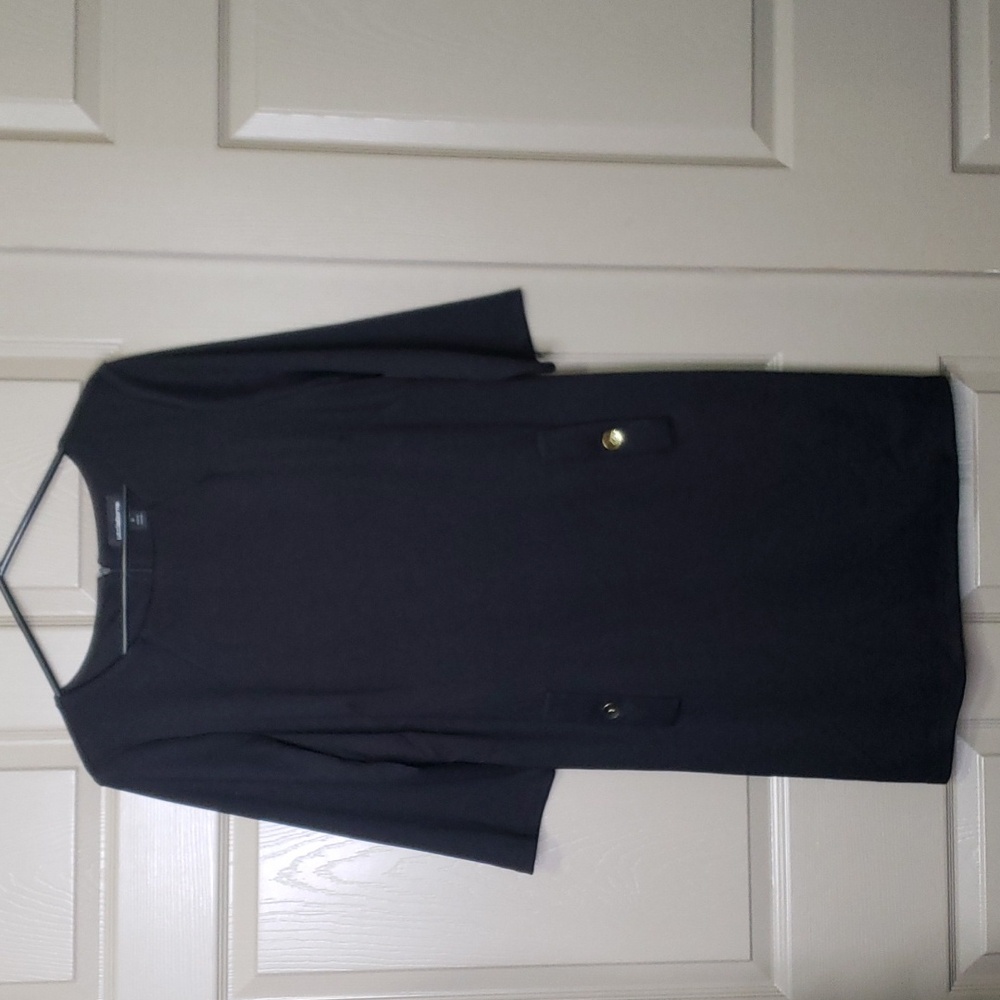 Liz Claiborne black gold button dress size 6